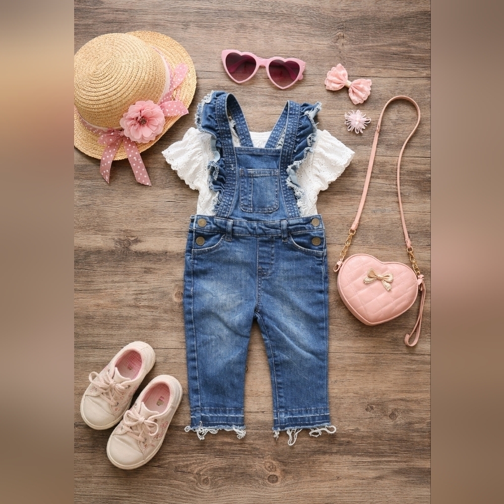 Art Class 2t Ruffle Denim Overalls